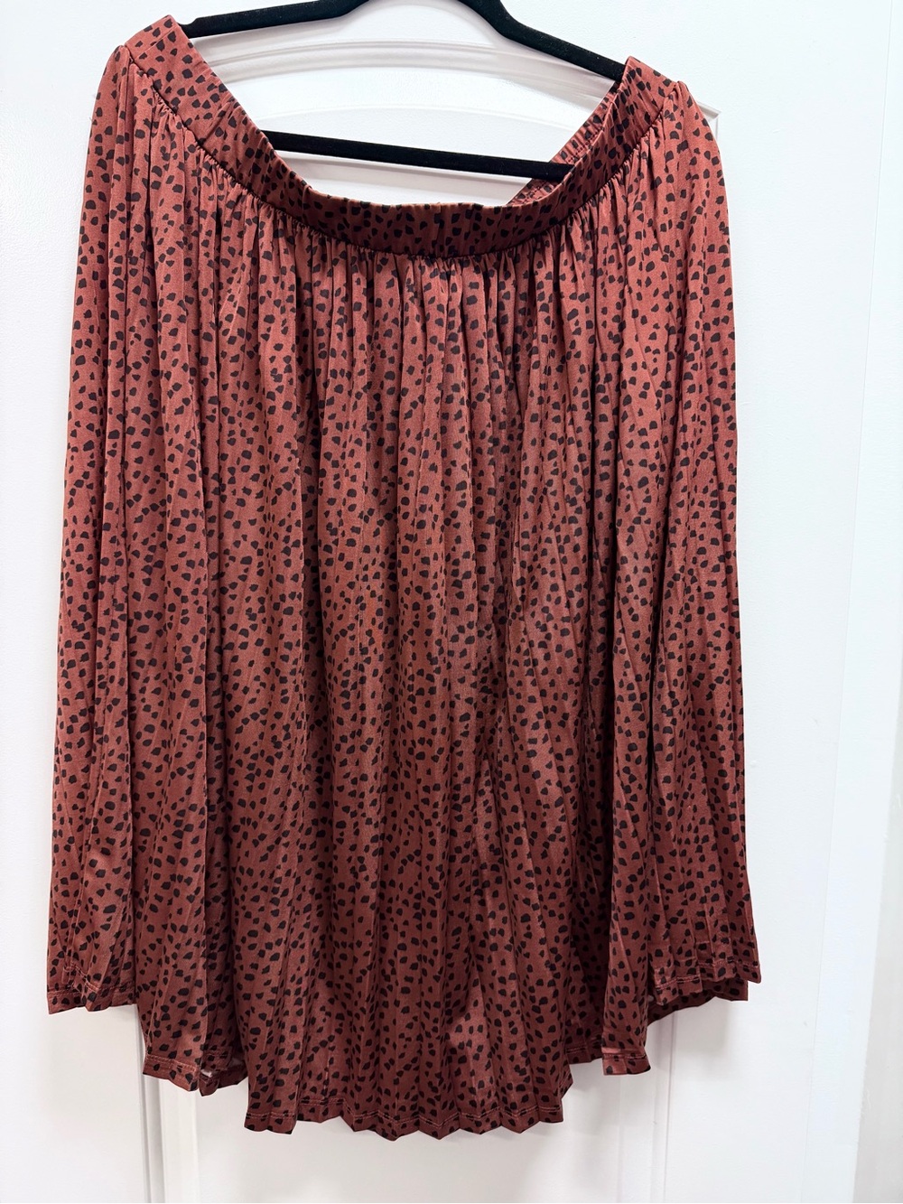 Eloquii Rust Brown Printed Circle Skirt